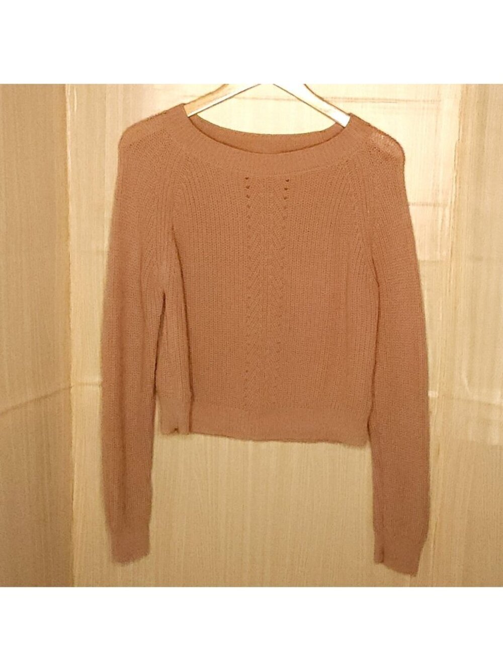 Forever 21 Womens Dusty Rose Cable Knit Sweater Medium